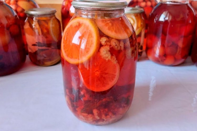 Компот из апельсинов и малины на зиму