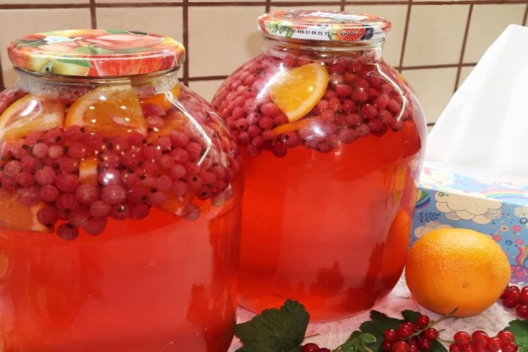 Компот из апельсинов и смородины на зиму