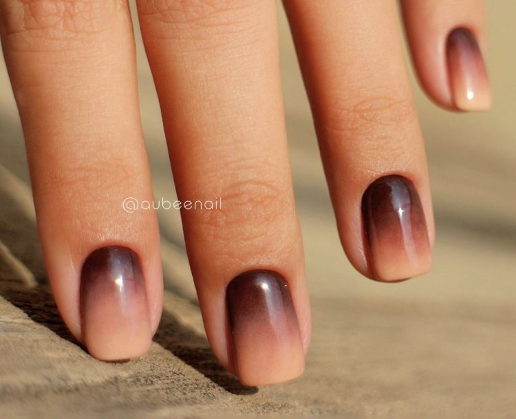 Маникюр с карамельным градиентом