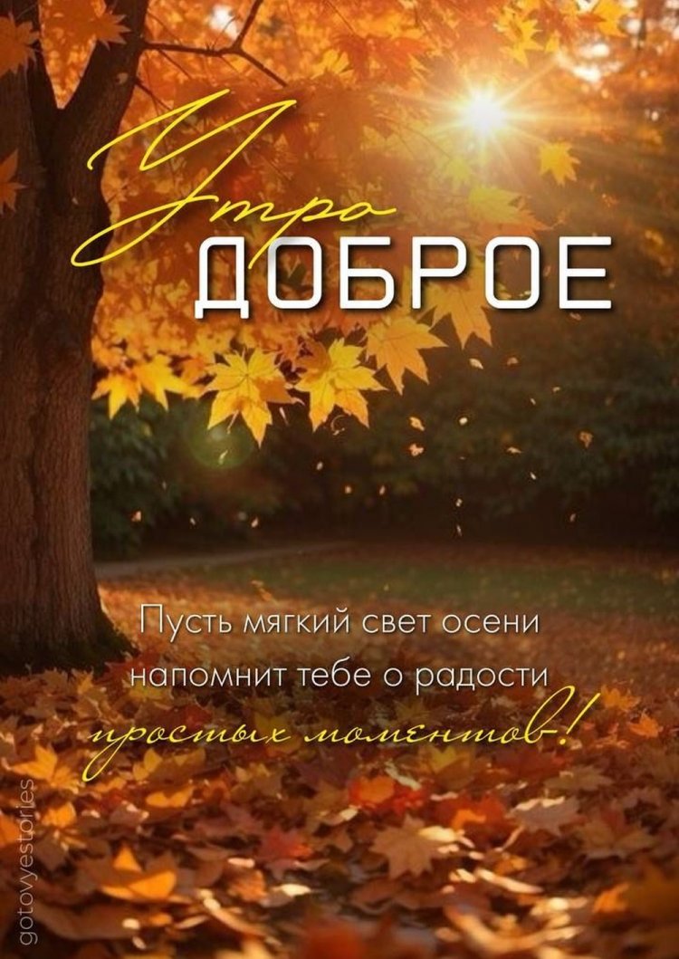 Осенние открытки «С добрым утром!» женщине