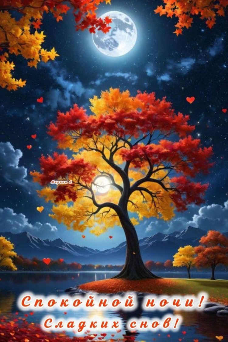 Осенние открытки «Спокойной ночи и добрых снов!»