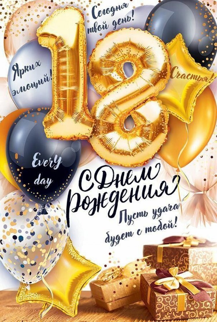 Открытки «С Днем рождения!» на 18 лет девушке