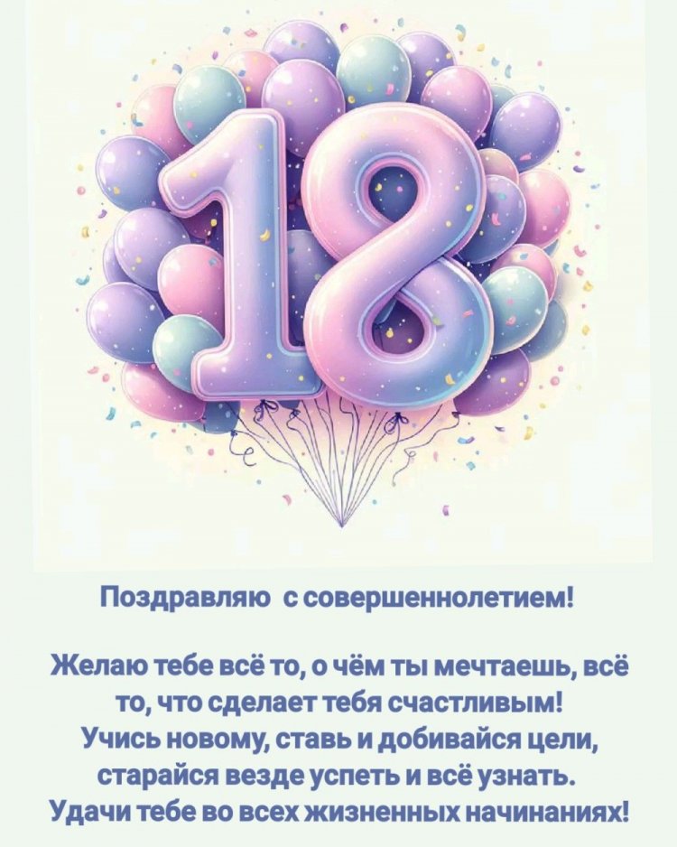 Открытки «С Днем рождения!» на 18 лет парню