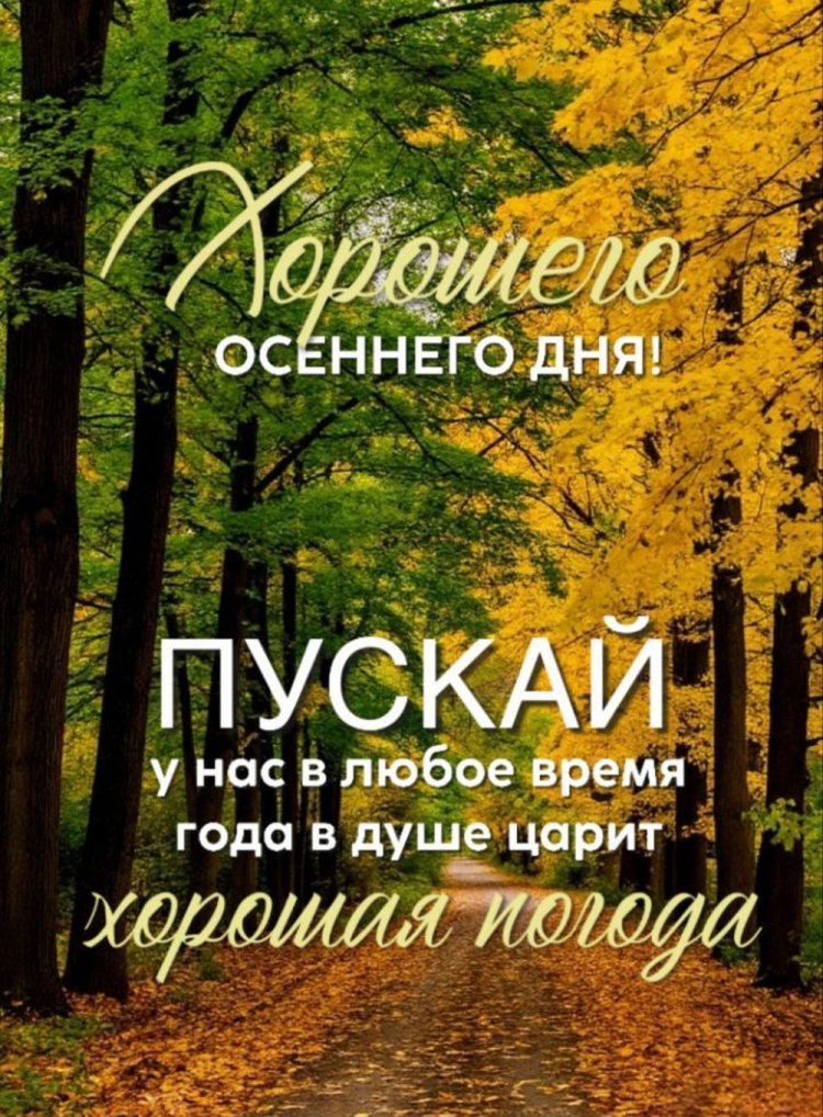 Осенние открытки «Хорошего дня!» для женщины