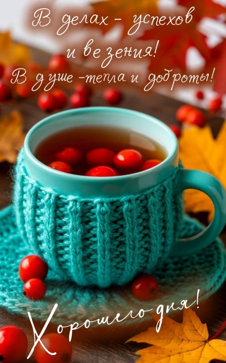 Оригинальные и красивые осенние открытки «Хорошего дня!»