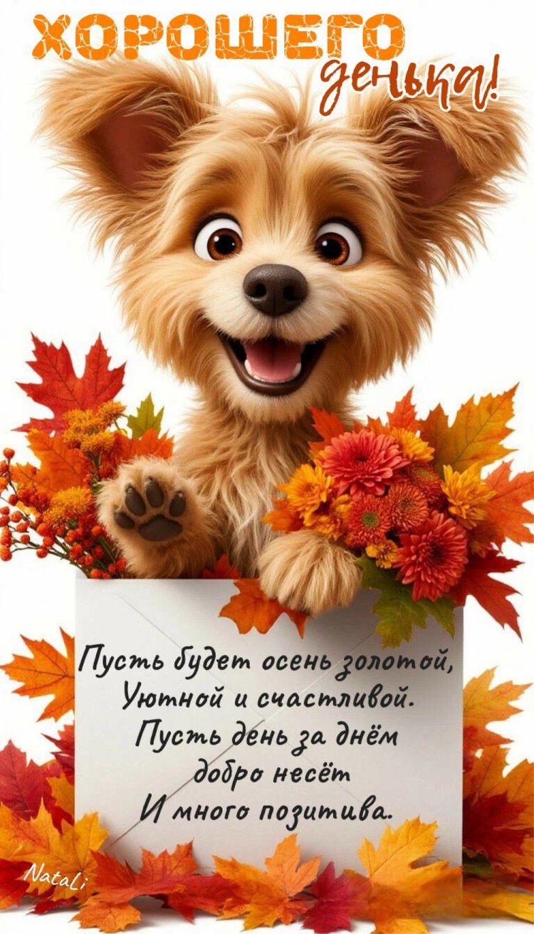 Прикольные осенние открытки «Хорошего дня!»