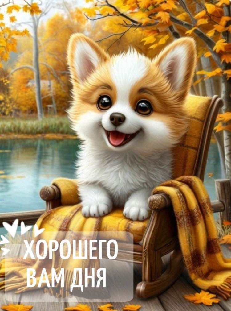 Трогательные осенние открытки «Хорошего дня!»