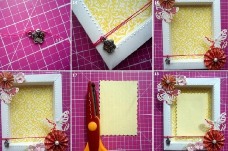 Изящная фоторамка из бумаги своими руками