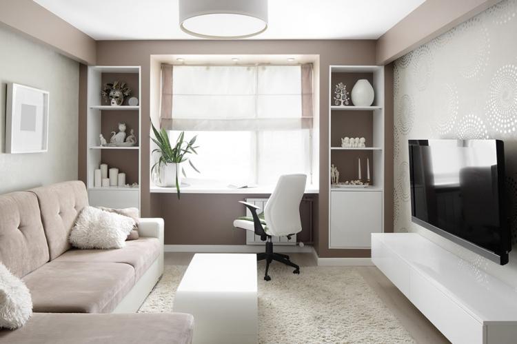 Отделка стен - Дизайн гостиной в хрущевке