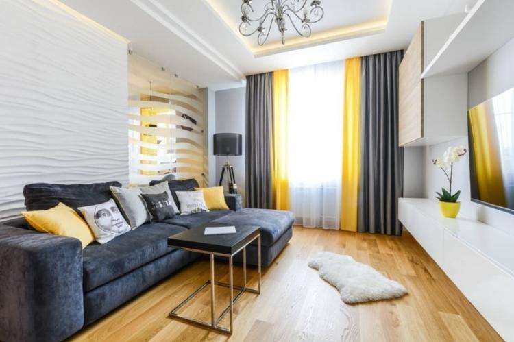 Отделка пола - Интерьер гостиной в современном стиле