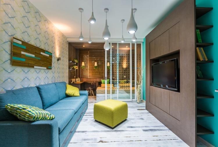 Стенка - Дизайн гостиной в современном стиле