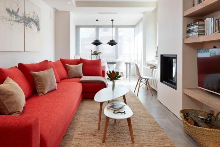 Диван - Дизайн гостиной в современном стиле