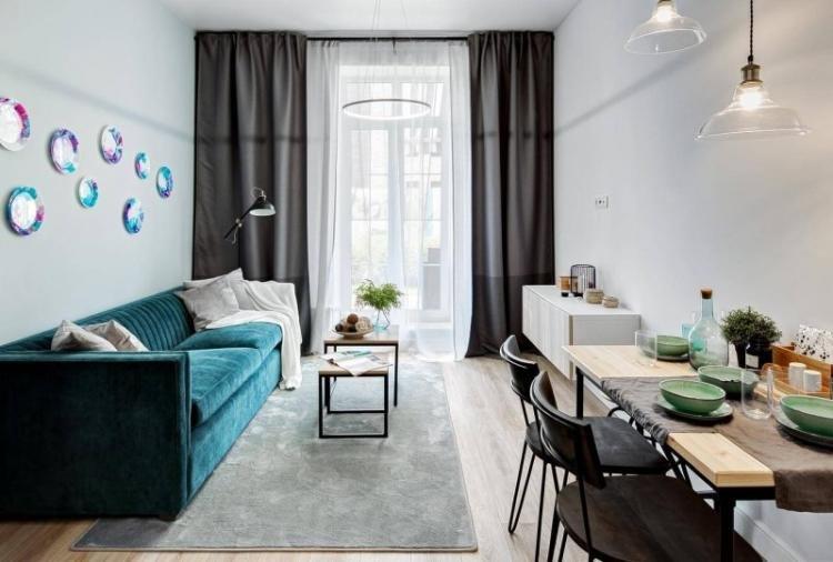 Светлая гостиная в современном стиле - дизайн интерьера фото