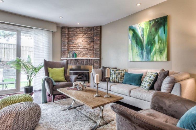 Гостиная с камином в современном стиле - дизайн интерьера фото