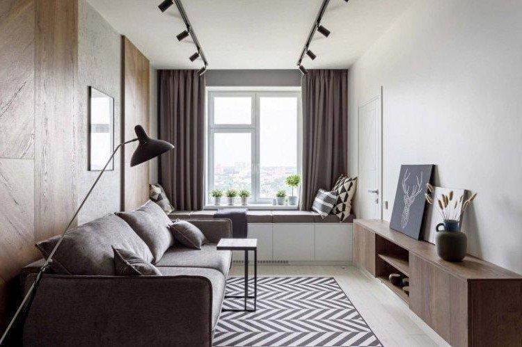 Дизайн интерьера гостиной в стиле минимализм - фото 