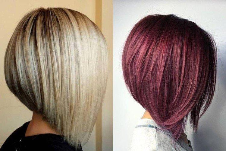 Градуированное каре с удлинением на средние волосы