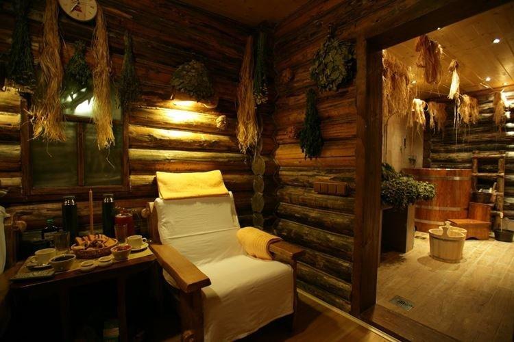 Интерьер бани в старорусском стиле