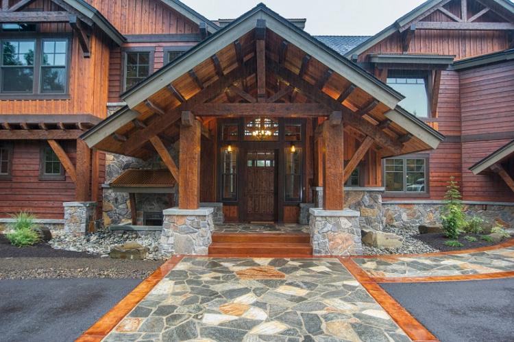 Как оформить крыльцо частного дома - Открытое крыльцо с навесом