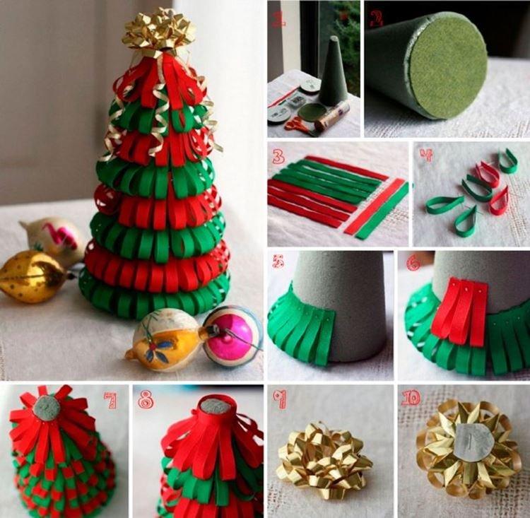 Как сделать елку из бумажных петель