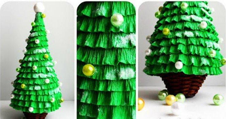Как сделать елку из гофрированной ленты