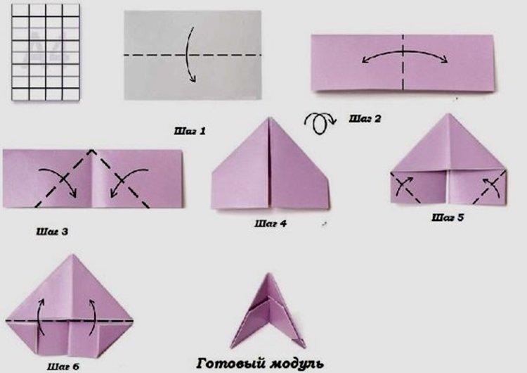 Модульная лягушка из бумаги - как сделать