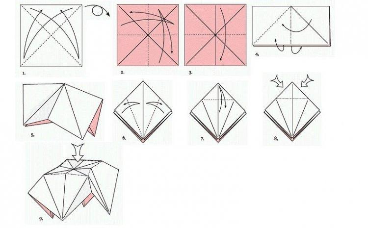 Журавлик с хвостом-веером - как сделать журавлика из бумаги