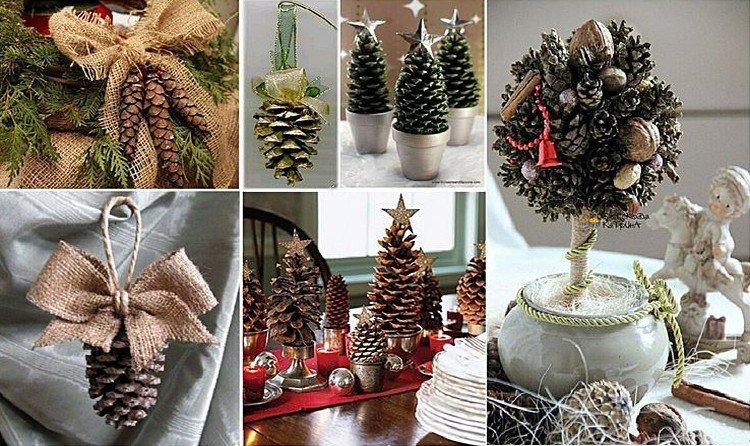 Шишки в новогоднем декоре - Как украсить комнату на Новый год