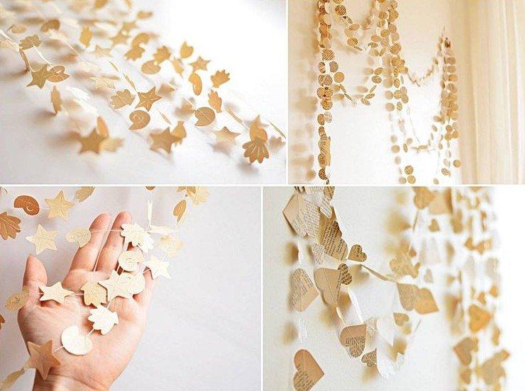 Бумажные гирлянды - Как украсить комнату на Новый год