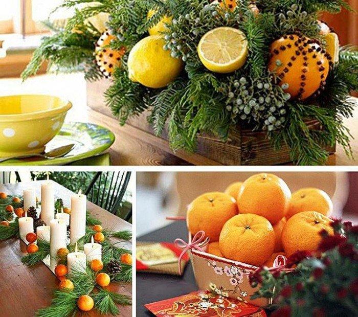 Много цитрусов - Как украсить комнату на Новый год