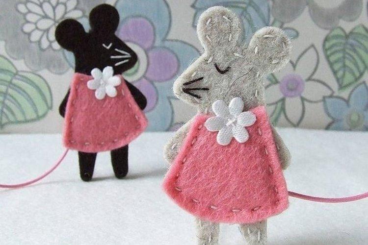 Новогодние крысы из фетра - Как украсить квартиру на Новый год 2020