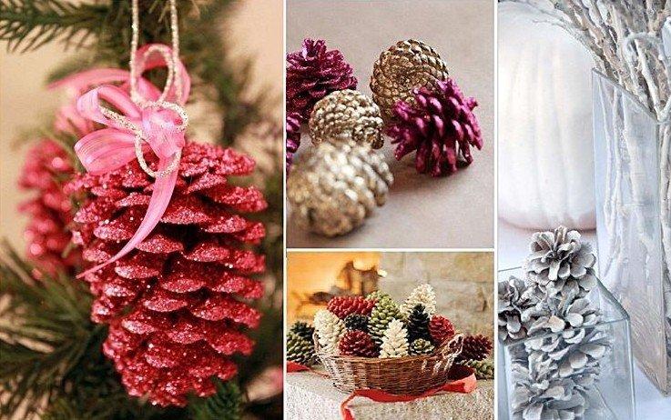 Новогодний декор из шишек - Как украсить квартиру на Новый год
