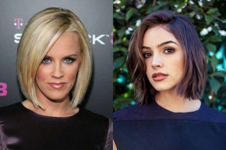 Каре без челки на средние волосы