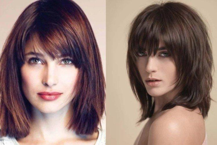 Каре с челкой на средние волосы