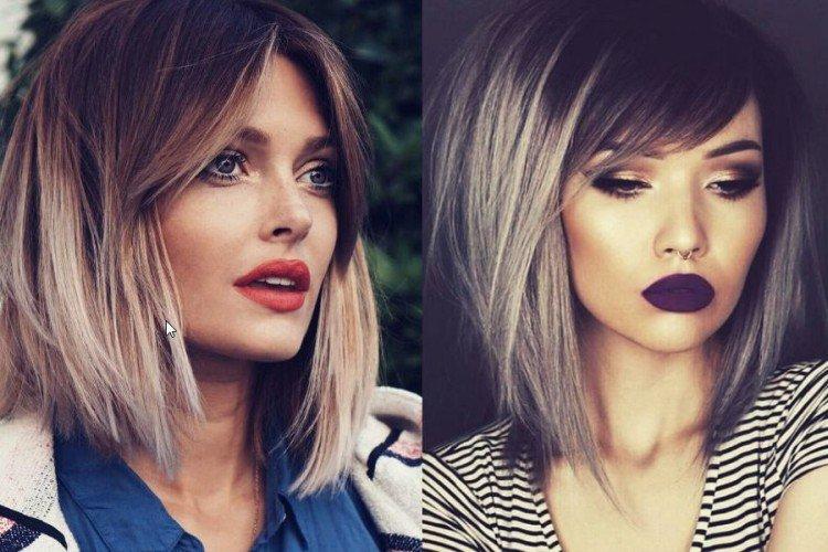 Каре с удлиненной челкой на средние волосы