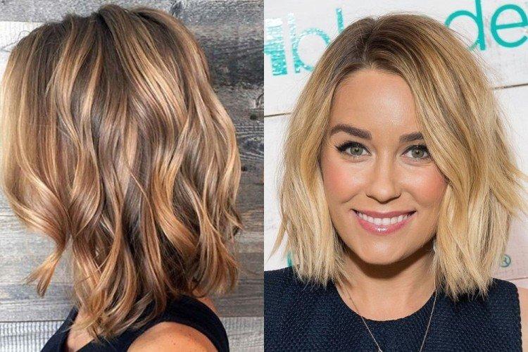 Каре на волнистые волосы средней длины