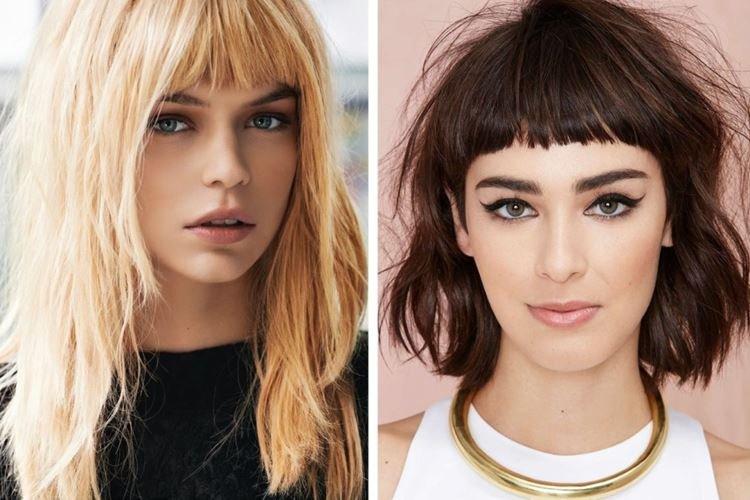 Каскад на средние волосы с короткой челкой