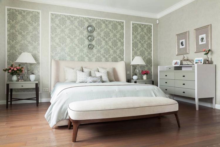 Настенные панно и ниши - Комбинирование обоев в спальне