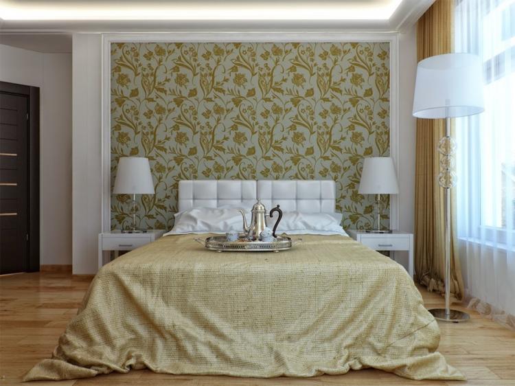 Настенные панно и ниши - Комбинирование обоев в спальне