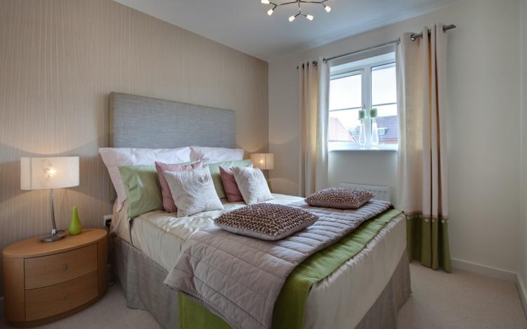 Однотонные сочетания - Комбинирование обоев в спальне