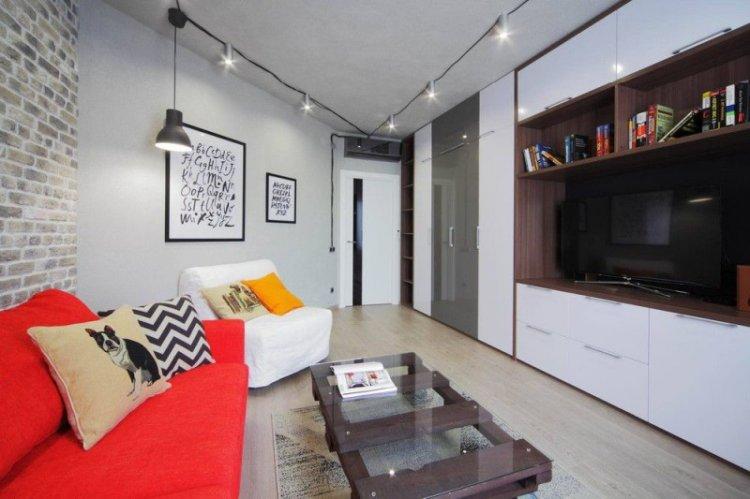 Красный с серым - Сочетание цветов в интерьере