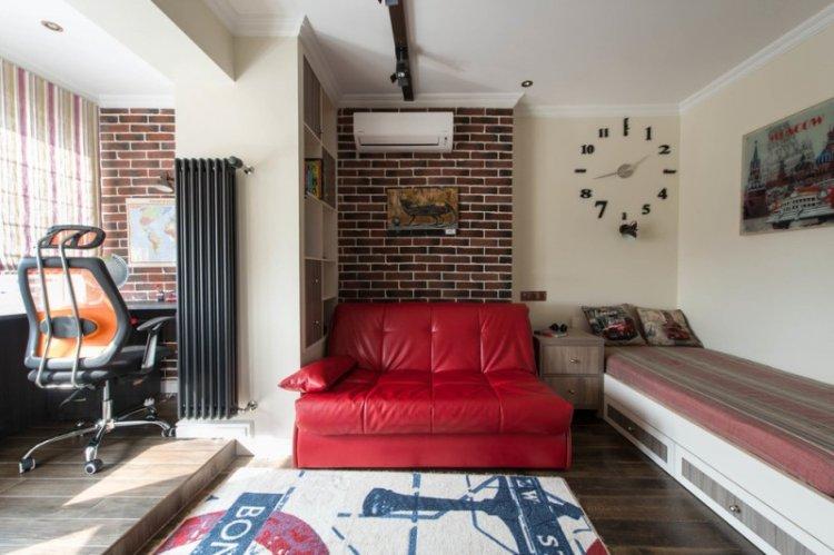 Красный цвет в интерьере детской комнаты - фото