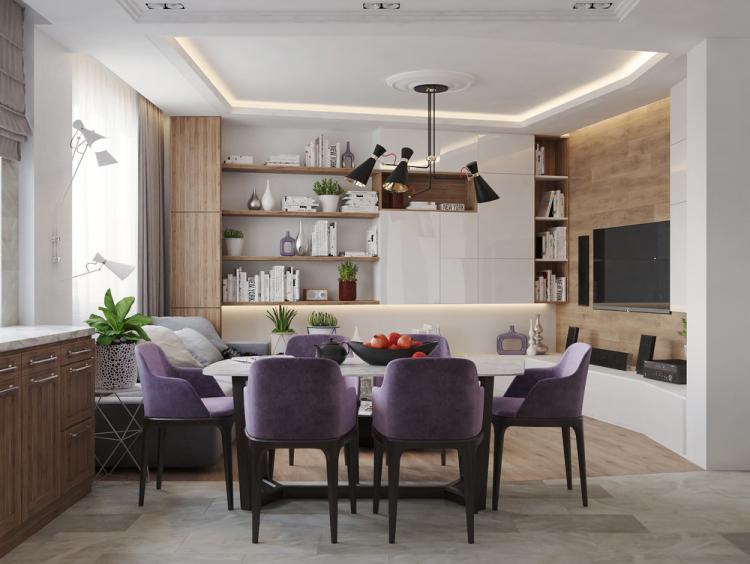 Кухня-гостиная «Achromatic & Color» - дизайн интерьера