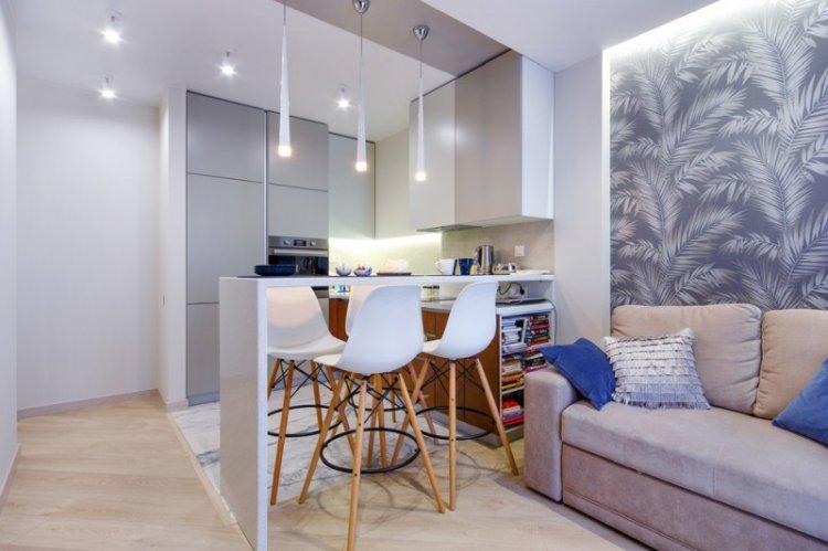 Дизайн кухни-гостиной в современном стиле - фото