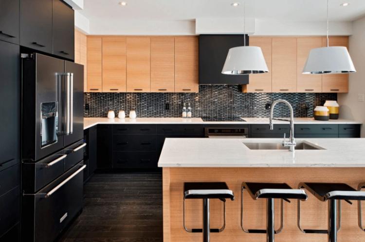 Бежевая кухня в стиле модерн - Дизайн интерьера