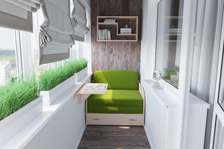 Ламинат на стене на балконе, лоджии - фото