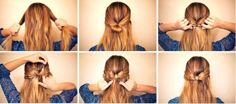 Бант из волос - Легкие прически на каждый день