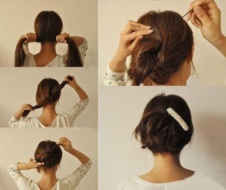 Небрежный узел - Легкие прически в школу самой себе за 5 минут