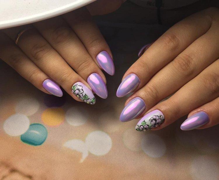 Летний маникюр 2020 с втиркой