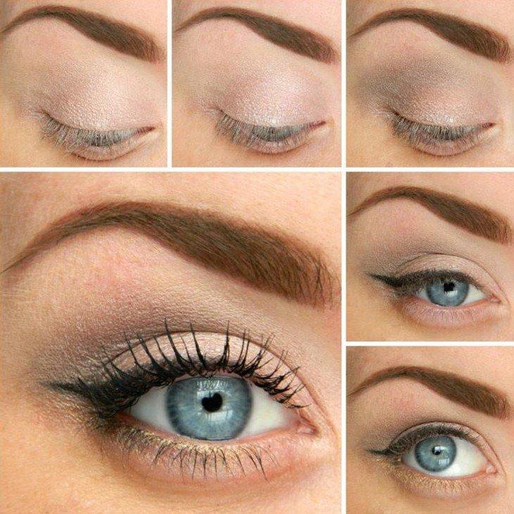 Макияж для голубых глаз - пошаговые фото