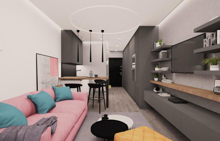 Маленькая квартира-студия в ЖК «Москвичка» - дизайн интерьера